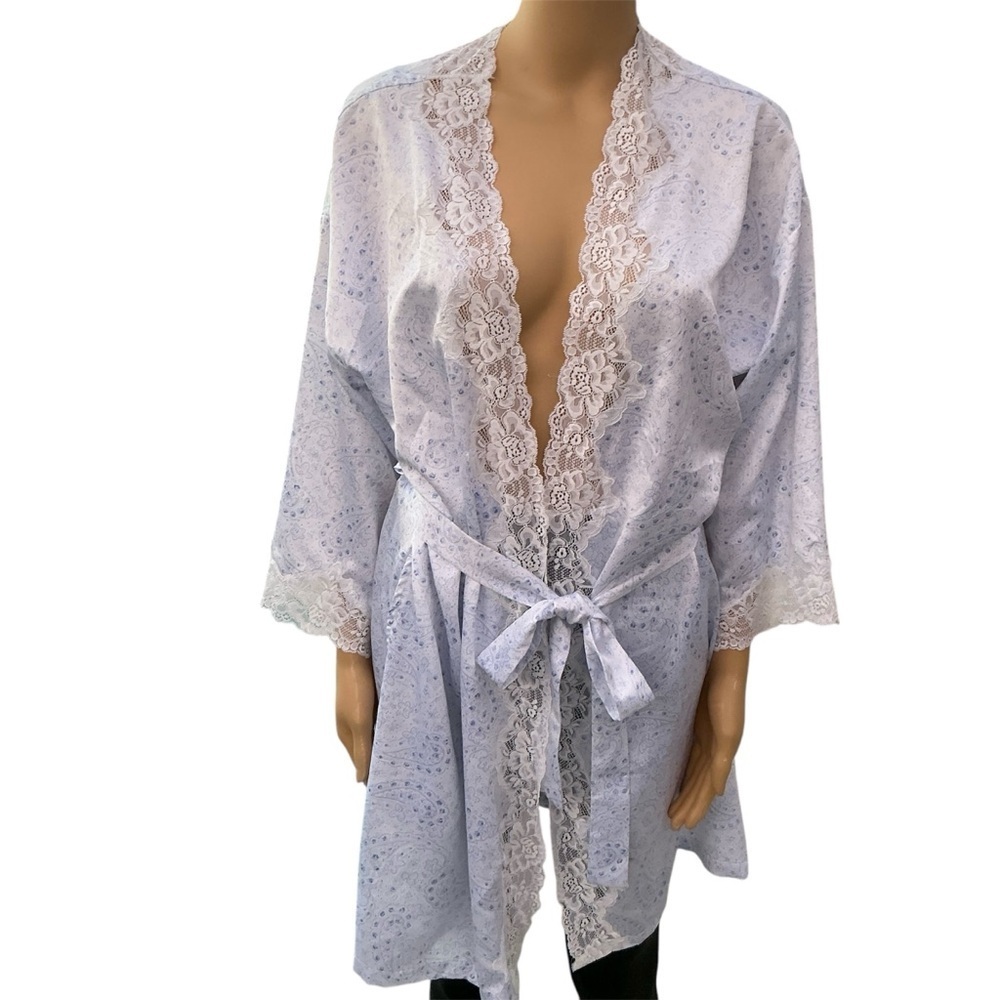 RALPH LAUREN WRAP ROBE CHARMEUSEMULTICOLOR FLORAL POLY